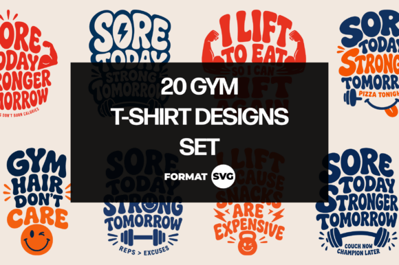 20 Gym SVG T-Shirt Designs