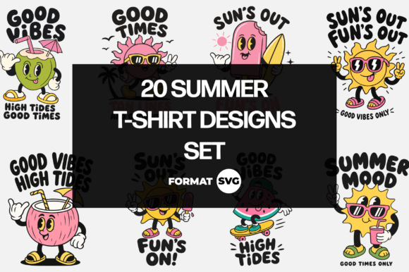 20 Summer T-Shirt Designs SVG Bundle