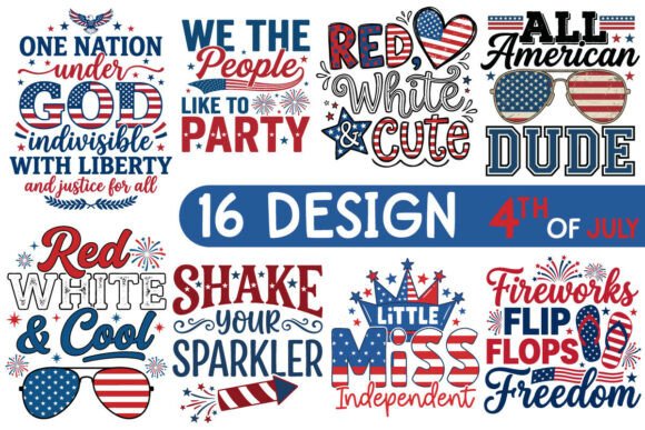 4th of July Patriotic Funny SVG Bundle: Graphics & T-Shirt Designs