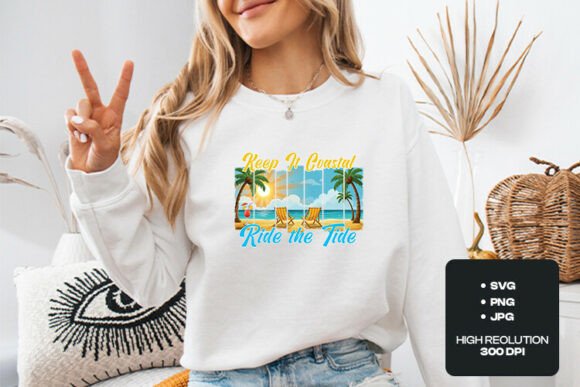 Beach Swing Summer Boat SVG Art: Graphics for T-Shirt Designs