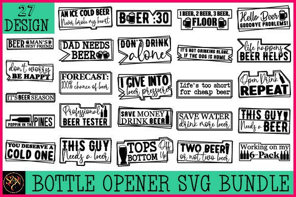 Bottle Opener SVG Bundle Graphics for T-Shirt Designs