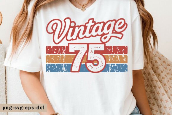 Classic 1975 Design PNG Retro Vintage 75 Graphics