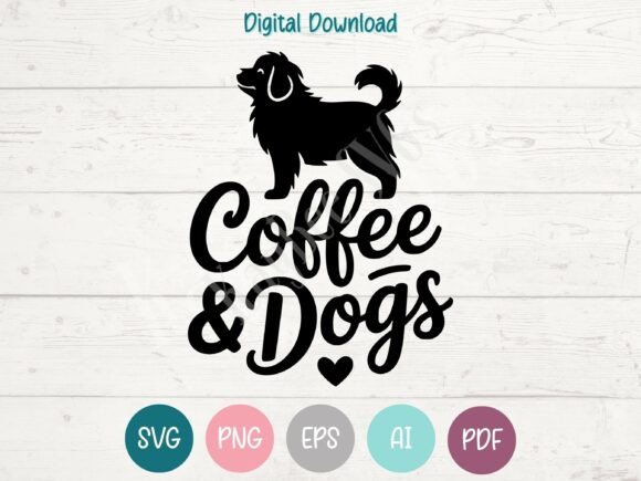 Coffee and Dogs SVG Graphics for T-Shirt Designs