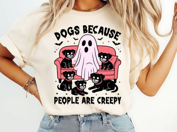 Dog Over People Creepy Halloween T-Shirt Graphics