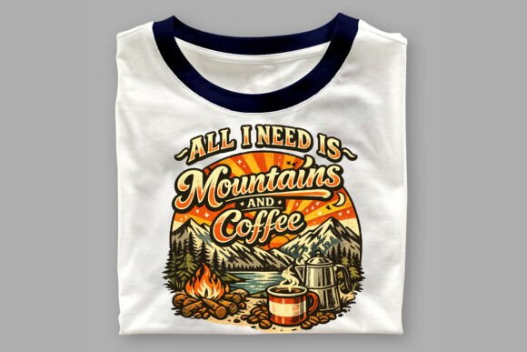 Outdoor Mountain Adventure T-Shirt. V-16 Graphics for Crafts