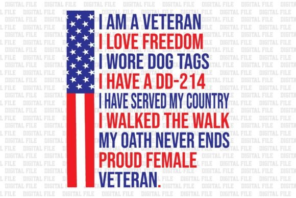 Proud Female Veteran Graphics & T-Shirt Designs