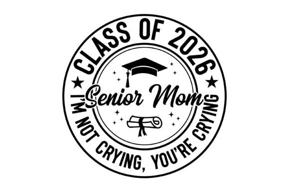 Senior Mom Graduation Circle Badge Graphics