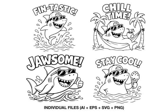 Summer Shark T Shirt Designs for Kids: Graphics for Crafts